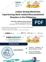 Postural Analysis Among Machinists Experiencing Work-Related Musculoskeletal Disorders in The Philippines PDF