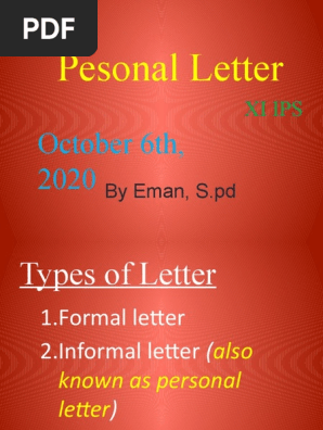 Personal Letter