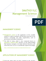 Smath311Lc Management Science: Getting Started (Part 2)