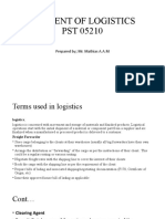 Element of Logistics PST 05210: Prepared by Mr. Mathias A.A.M