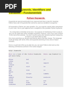 Python Keywords, Identifiers and Variables - Fundamentals