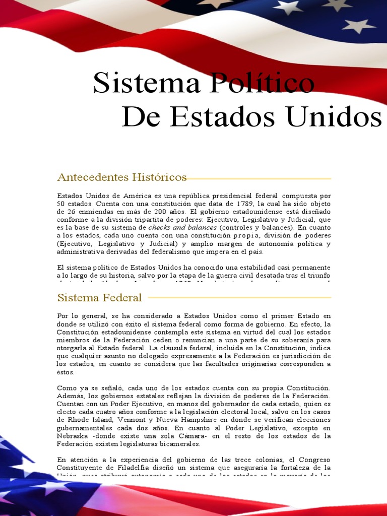 Estructura del Sistema Político en EE.UU. | PDF | Separación de poderes ...