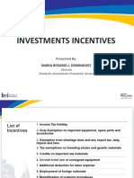 Investments Incentives: Maria Rosario J. Dominguez