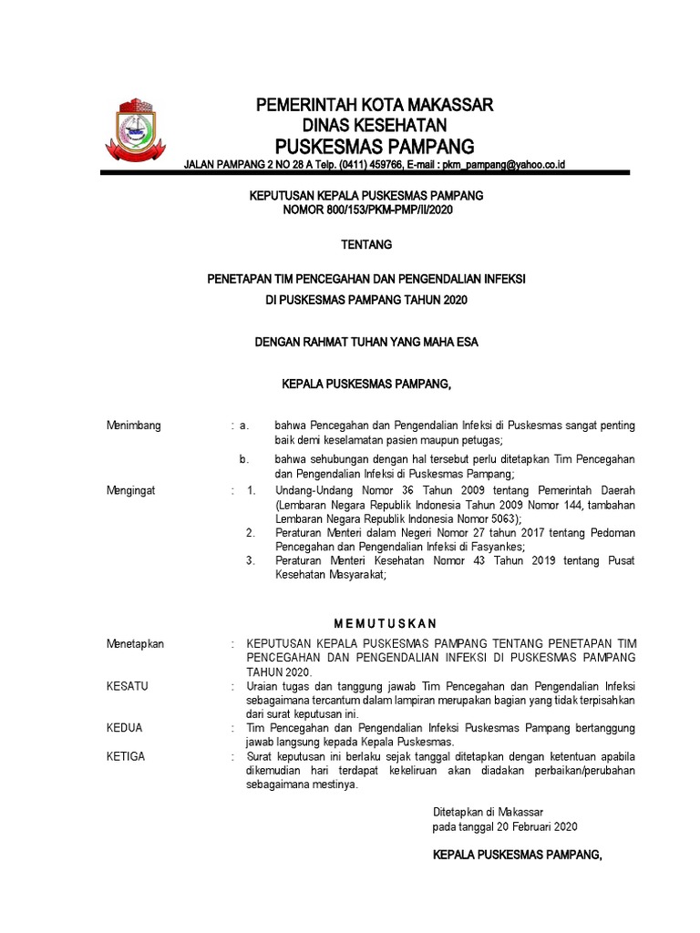 Contoh Sk Tim Ppi Puskesmas IMAGESEE