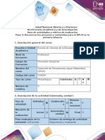 Guía de actividades y rúbrica de evaluación - Paso 2 - Reconocer los procesos y contenidos para el DPLM en la educación infantil