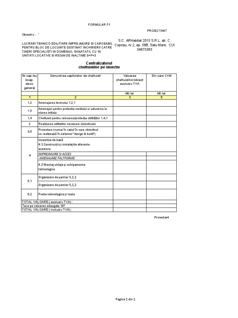 Formulare F1 F6 - 2 | PDF