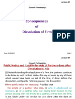 Consequences of Dissolution of Firm: Law of Contracts-II