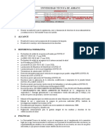 Instructivo de Sanitización, Aseo y Manejo de Desechos de Áreas Administrativas y Académicas en La Universidad Técnica de Ambato