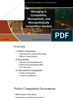 Managing in Competitive, Monopolistic, and Monopolistically Competitive Markets