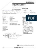 MUSES8920: High Quality Audio J-FET Input Dual Operational Amplifier