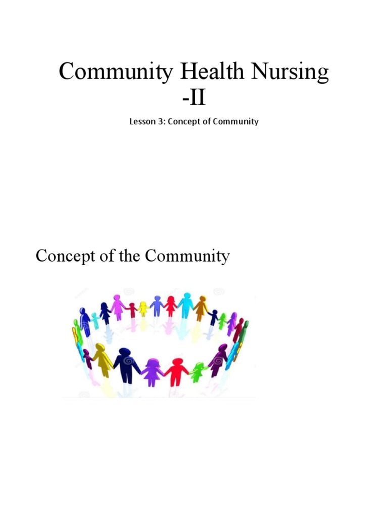 Community Health Nursing II Lesson 3 Concept of Community | PDF ...