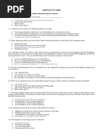 I. MCQS: Choose The Correct Answer Among The Given Choices.: Conflict of Laws