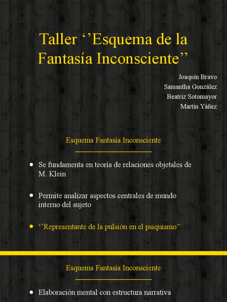 Taller 'Esquema de La Fantasía Inconsciente'' | PDF
