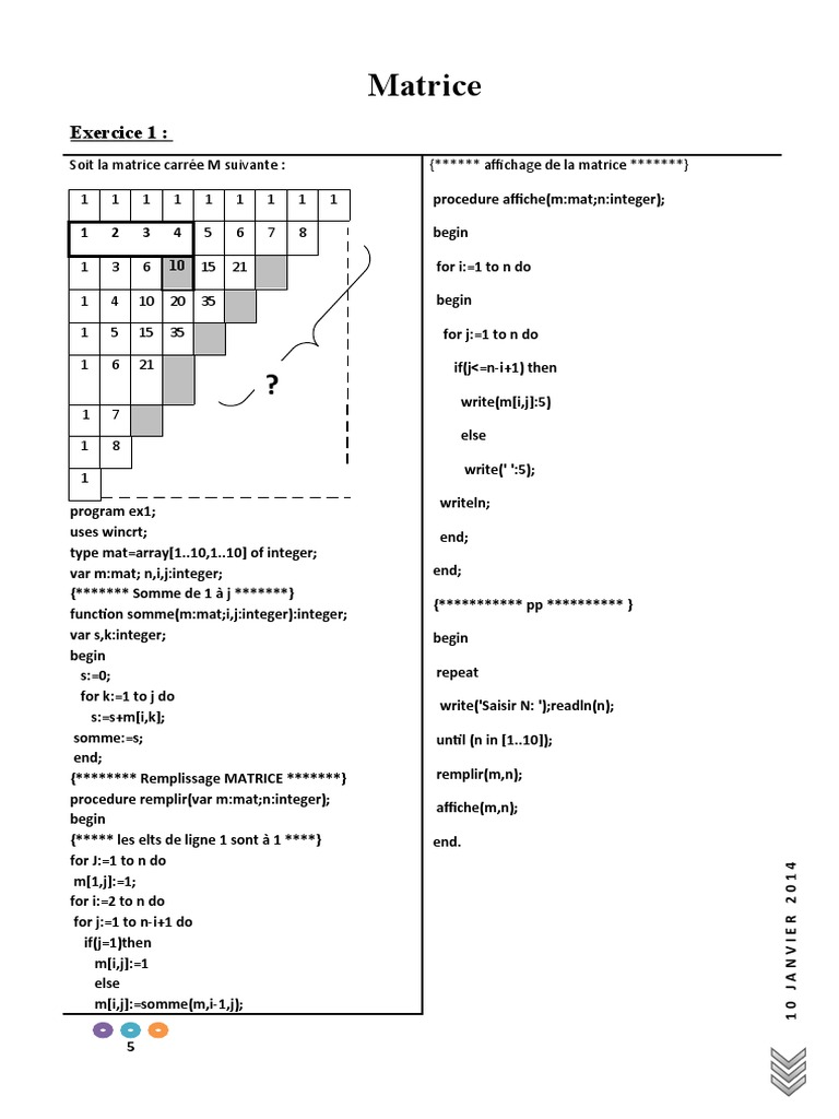 Matrices et exercices de programmation | PDF | Algèbre | Physique théorique