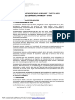 02 - Especificaciones Generales y Particulares de Albañilería, Hormigón y Otros