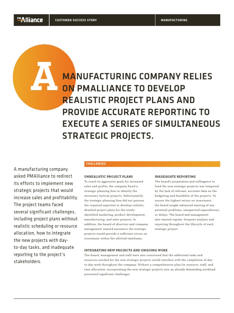 Manufacturing Strategic Planning | PDF | Project Management | Business