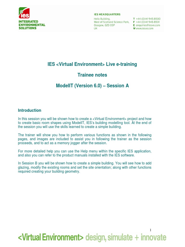 IES ModelIT Virtual Environment Training | PDF | Camera | Sphere
