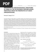 Designing HR Organizational Structures in Terms of The HR Business Partner Model Principles From The Perspective of Czech Organizations