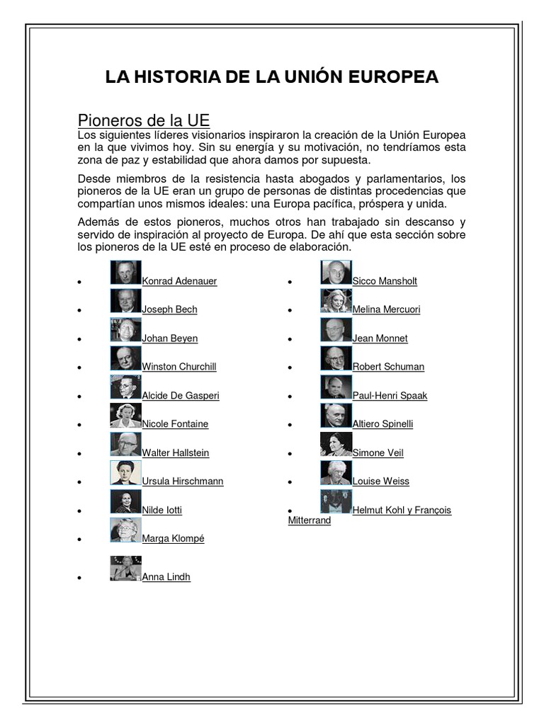 Historia de la Unión Europea | PDF | Unión Europea | Ley de la Unión ...