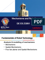 Mechanisms and Robotics de Es Zg561: Lecture-3