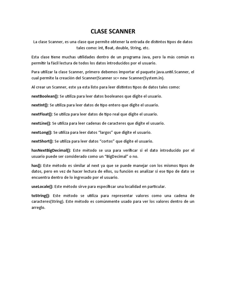 Clase Scanner Pdf