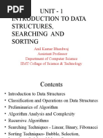 Unit - 1 Introduction To Data Structures, Searching and Sorting