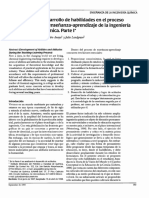 Desarrollo de Habilidades en El Proceso de Enseñanza-Aprendizaje de La Ingeniería Química