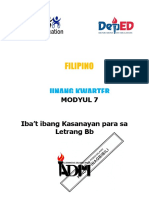 FILIPINO - Iba't Ibang Kasanayan para Sa Letrang BB