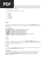 Last in First Out: Linked List, Tree, Etc. A Programmer Selects An Appropriate Data Structure and Uses It