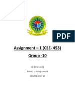Assignment - 1 (CSE-453) Group - 10: ID: 201614101 NAME: LT Istiaq Ahmed Course: Cse - 17