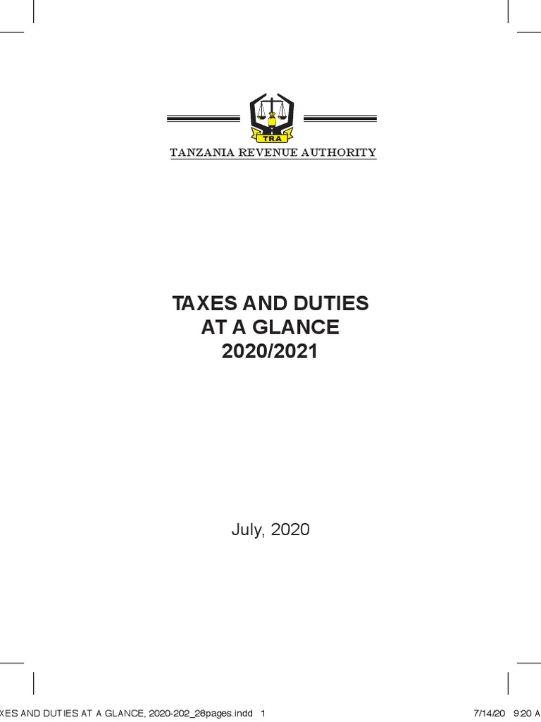 Taxes and Duties at a Glance, 20202021 A Comprehensive Guide to Direct and Withholding Tax