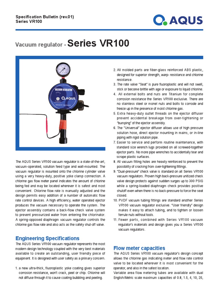 Vacuum Regulator - EN | PDF | Vacuum Tube | Pipe (Fluid Conveyance)