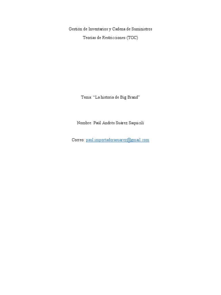 Cadena de Suministro Triple A | PDF | Ventaja competitiva | Mercado ...