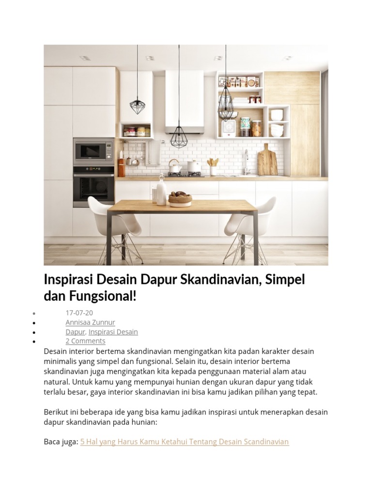 Inspirasi Desain Dapur Skandinavian PDF