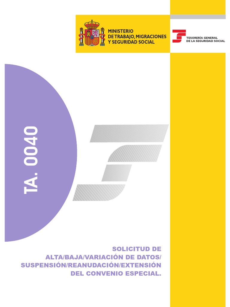 Solicitud Modelo TA 0040 Seguridad Social | PDF | Pensión | Desempleo