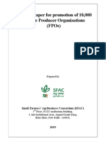 Strategy Paper For Promotion of 10,000 Farmer Producer Organisations (Fpos)