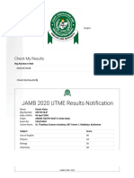 UTME Main Examination Results Notification PDF