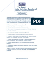 The Twenty Strategic Social Marketing Questions