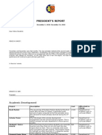 Nov-Dec President's Report Table