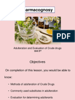 Adulteration and Evaluation of Crude Drugs