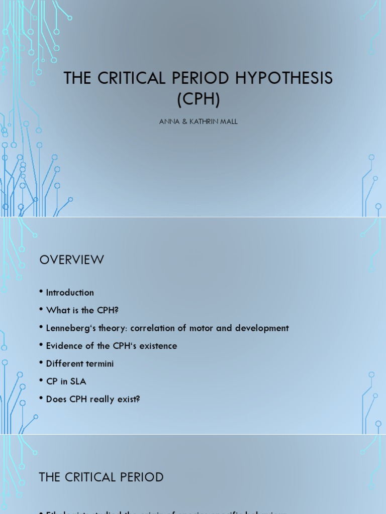 critical period hypothesis (cph)