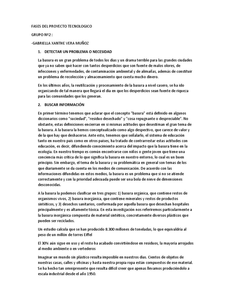 Proyecto de Reciclaje de Plásticos | PDF | El plastico | Residuos