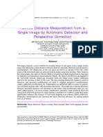 Remote Distance Measurement From A Single Image by Automatic Detection and Perspective Correction