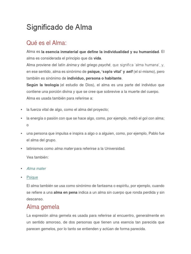 Significado y Conceptos del Alma | PDF | Dualismo | Alma