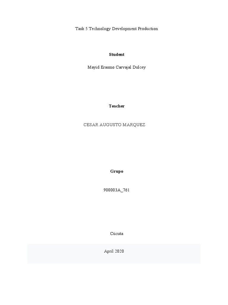 Technology Development Production Overview | PDF