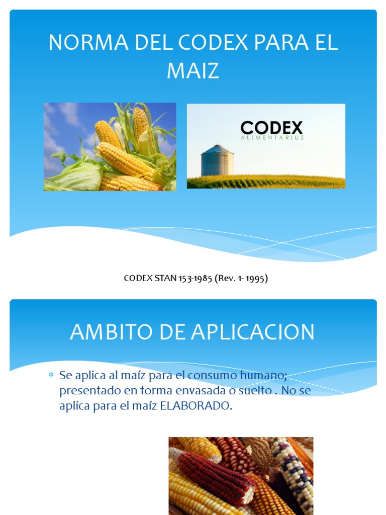Norma Codex para el Maíz 153-1985 | PDF