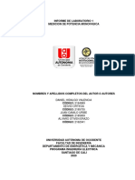 Informe de Laboratorio 1. Mediciones Monofasicas PDF