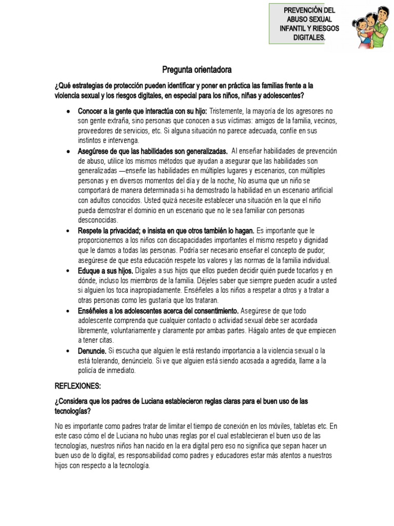 Estrategias para Prevenir Abuso Sexual Infantil | PDF | Abuso sexual ...