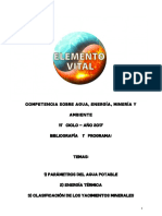 Competencia Sobre Agua, Energía, Minería Y Ambiente 11° CICLO - AÑO 2017 Bibliografía 1º Programa