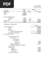 Actual Material Qty Schedule Units WD EUP